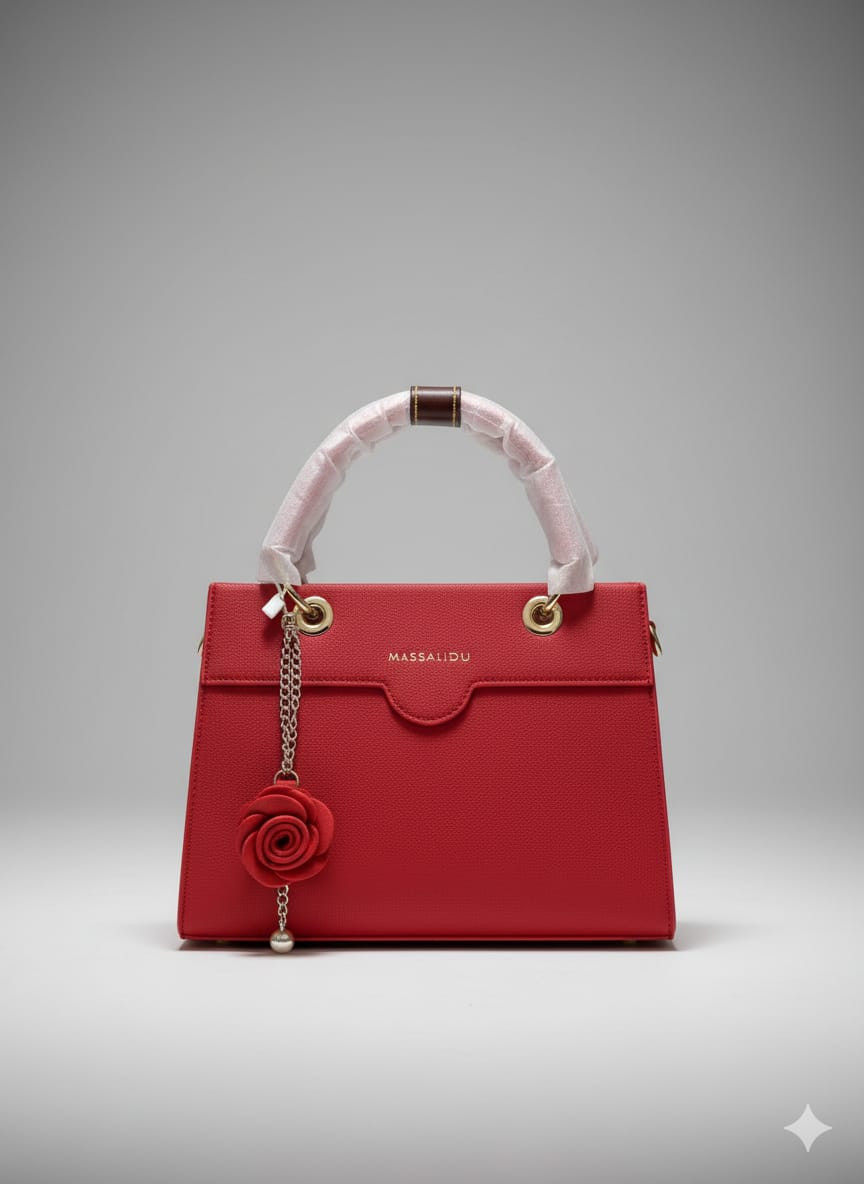 Missalidu Top-Handle Satchel Bag with Rose Charm